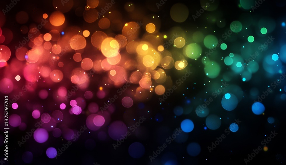 Abstract bokeh background with vibrant colors. A multitude of soft, blurred circles of light in a rainbow spectrum Abstract bokeh background with vibrant colors. A multitude of soft, blurred circles of light in a rainbow spectrum