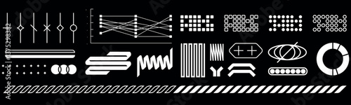 Neo-Tech Geometric Shapes & Icons – Arrows, Circles, Squares, Barcode, Earth