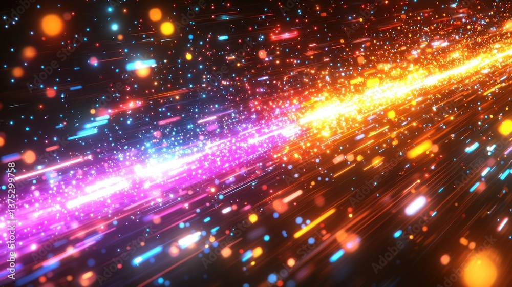 Fototapeta premium Vibrant Light Trails in a Cosmic Dance