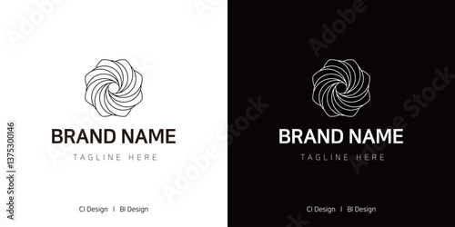 꽃과 베이커리를 상징하는 회전하는 형태의  CI, BI, Symbol design