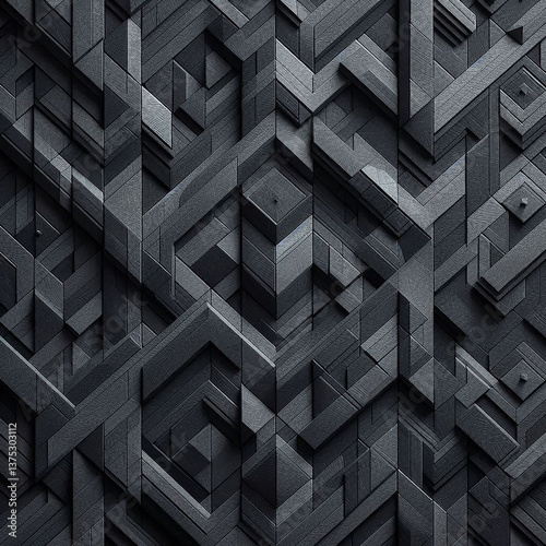 Abstract Geometric Maze – 3D Futuristic Pattern