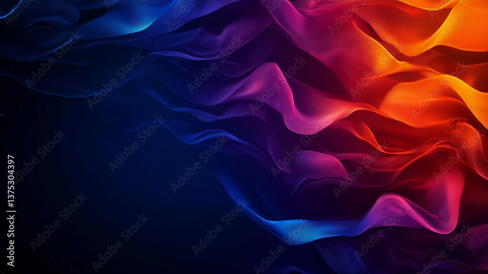 Obraz premium vibrant gradient background featuring flowing waves in rainbow colors, creating dynamic and energetic visual effect. Perfect for digital art and design projects