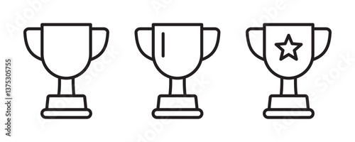 Trophy icon. Trophy cup line symbol, victory cup icon.