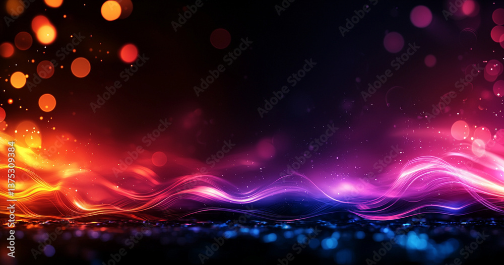 Colorful abstract gradient background with vibrant waves and bokeh lights, creating dynamic and energetic atmosphere. Perfect for design projects and digital art Colorful abstract gradient background with vibrant waves and bokeh lights, creating dynamic and energetic atmosphere. Perfect for design projects and digital art