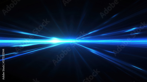 Abstract blue light rays background with a speed motion blur effect  a futuristic technology concept