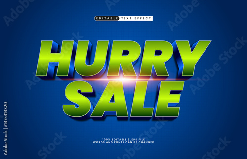 hurry sale editable text effect with a sale and offer text effect