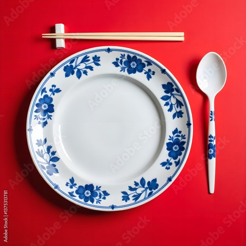 Blue and white porcelain tableware