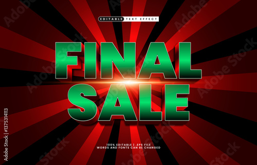 final sale editable text effect with a sale and offer text effect