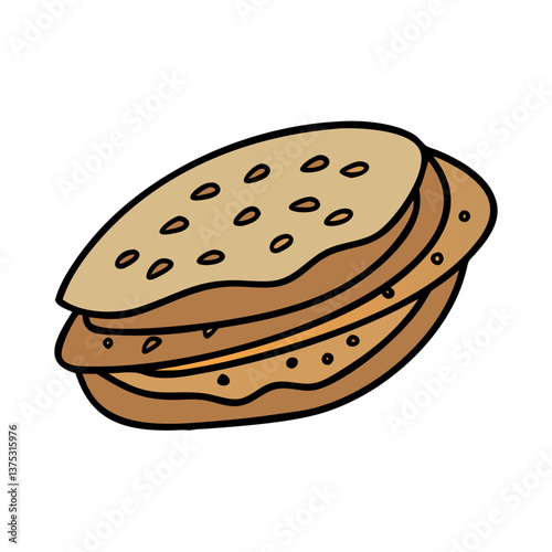 roti vector art, roti icon, food vector illustration