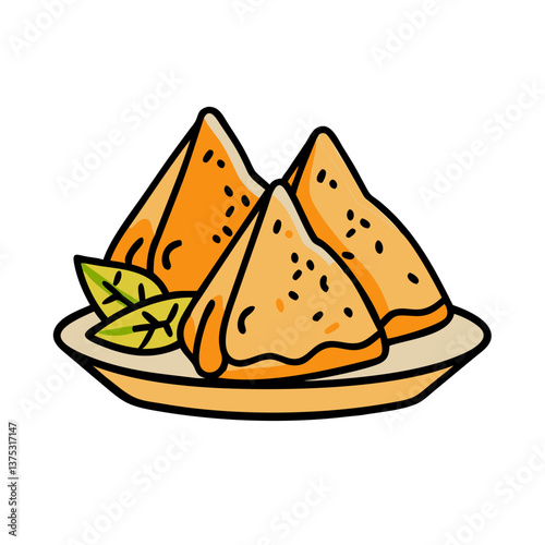 samosa vector art, samosa icon, food vector illustration
