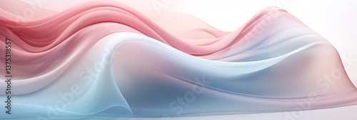 Ethereal Flow: A captivating display of flowing, colored fabric artfully composed in a soft, elegant arrangement, showcasing the smooth textures and gradients of textiles.
