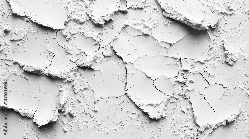 Fototapeta premium Abstract Cracked White Powder Texture: A High-Resolution Image