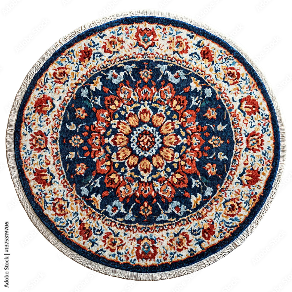 Naklejka premium Top view of a Moroccan carpet isolated on a white transparent background