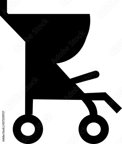 stroller glyph icon, baby, mother, pushchair, child, illustration, graphic, transport, icon, symbol, vector, baby carriage, birth, born, infant, pictogram, signs, silhouette, toddler, wheel, art, bugg