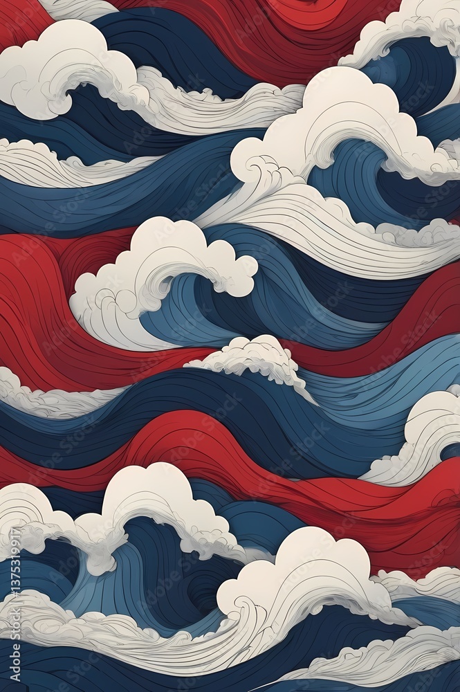 Japanese wave pattern seamless Japanese wave pattern seamless