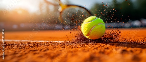 Tennis Ball Impact Clay Court
