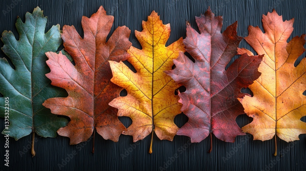 Obraz premium Autumnal Leaf Collection: A Spectrum of Fall Colors