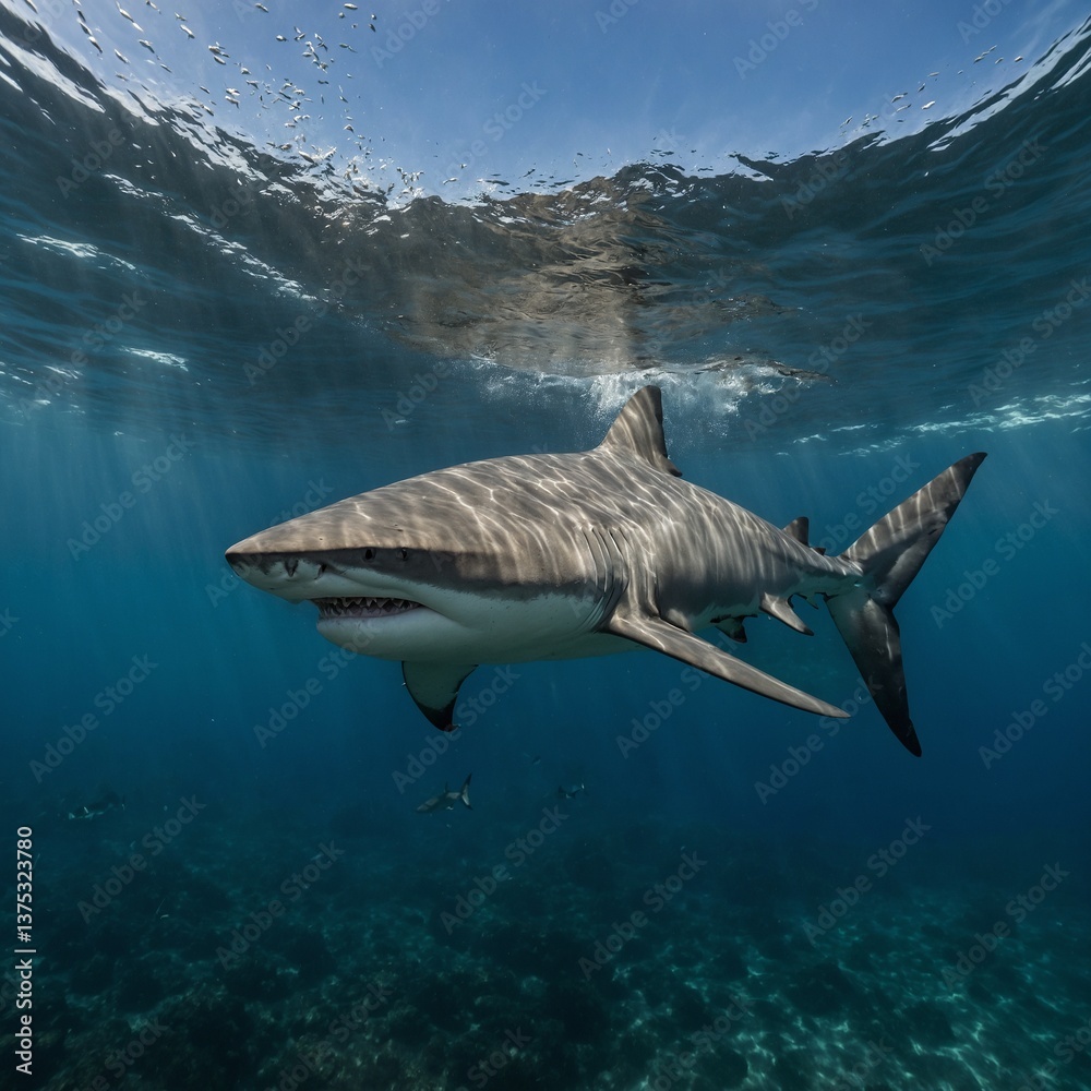 Fototapeta premium Bull Shark Dominating Coastal Waters