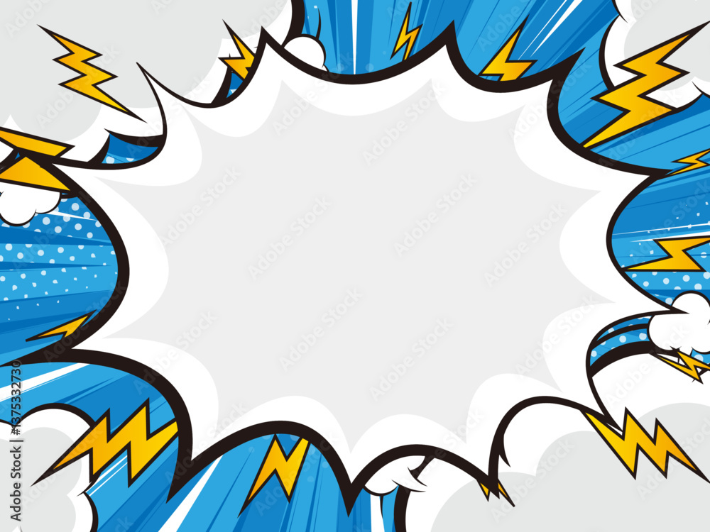 Obraz premium 雷とギザギザの吹き出しの背景素材