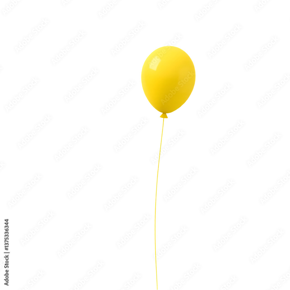 Yellow balloon isolated on a transparent background Yellow balloon isolated on a transparent background