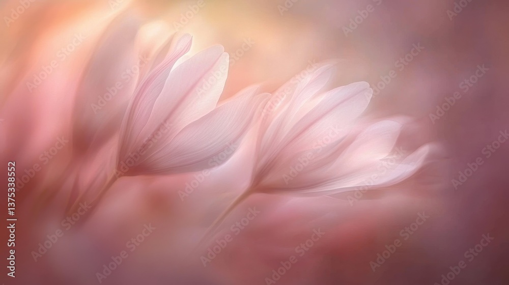 Delicate Pastel Blooms in Soft Focus with Gentle Light Effects Delicate Pastel Blooms in Soft Focus with Gentle Light Effects
