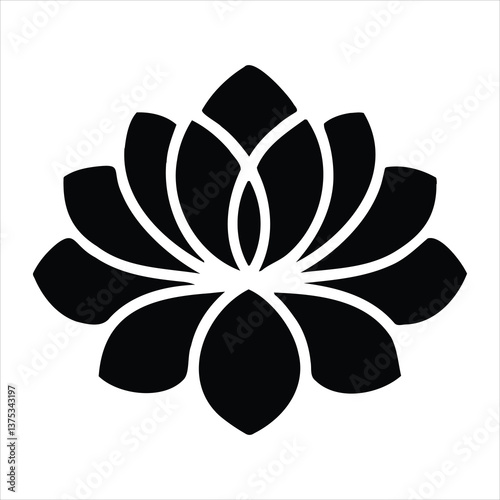 Monochrome floral vector illustration design shows a black and white flower, a beautiful nature pattern