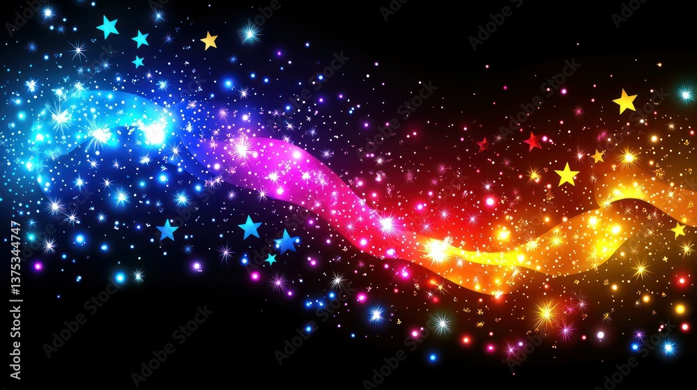Fototapeta premium Rainbow Galaxy: A Magical Stellar Stream