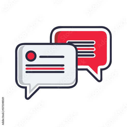 Chat message icons on transparent background  