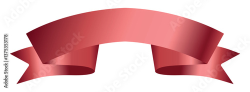 Blank Red award Ribbon Template. Empty Red Ribbon and Label Design. Red award, luxury label, badge premium quality certificate ribbon. Red award ribbon banner for text. Vector