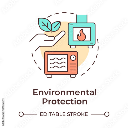 Environmental protection multi color concept icon. Toxic emissions, ecology preservation. Round shape line illustration. Abstract idea. Graphic design. Easy to use in presentation, article