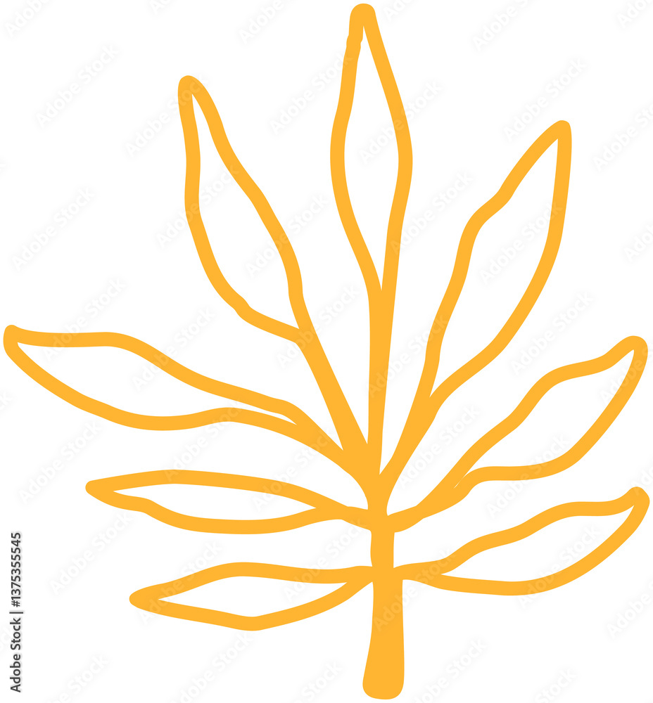 Fototapeta premium Coconut Tree Beautiful Line doodle Icon 
