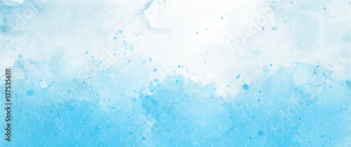 Vector vintage Blue watercolor background for your design.