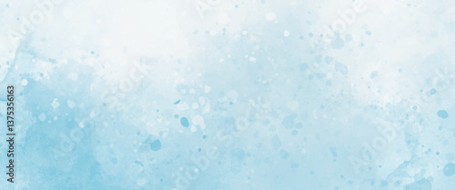 Vector watercolor border isolated on white and sky