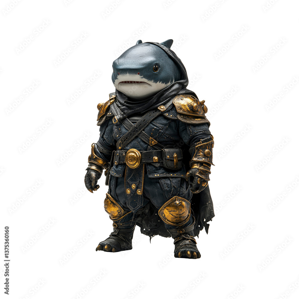 Shark Warrior Figurine Fantasy Collectible Action Figure in Dark Armor Shark Warrior Figurine Fantasy Collectible Action Figure in Dark Armor