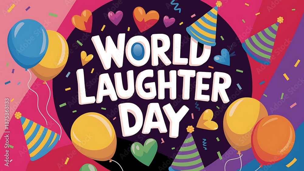 Obraz premium Laughter Day Banner, Celebrating Joy: World Laughter Day,