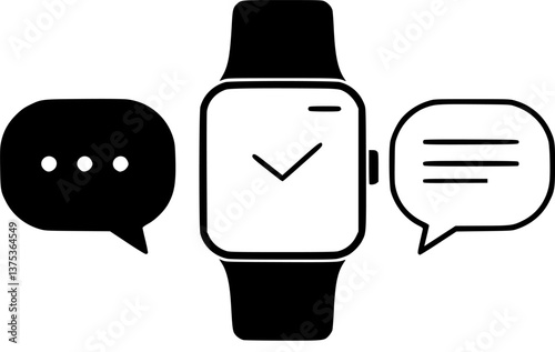 Simple vector icon smart watch
