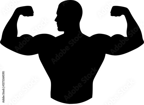 Simple vector icon bodybuilder
