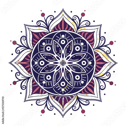 Pattern in the form of a mandala. Henna tattoo mandala. Mehndi style. Decorative pattern in oriental style. Coloring book page.