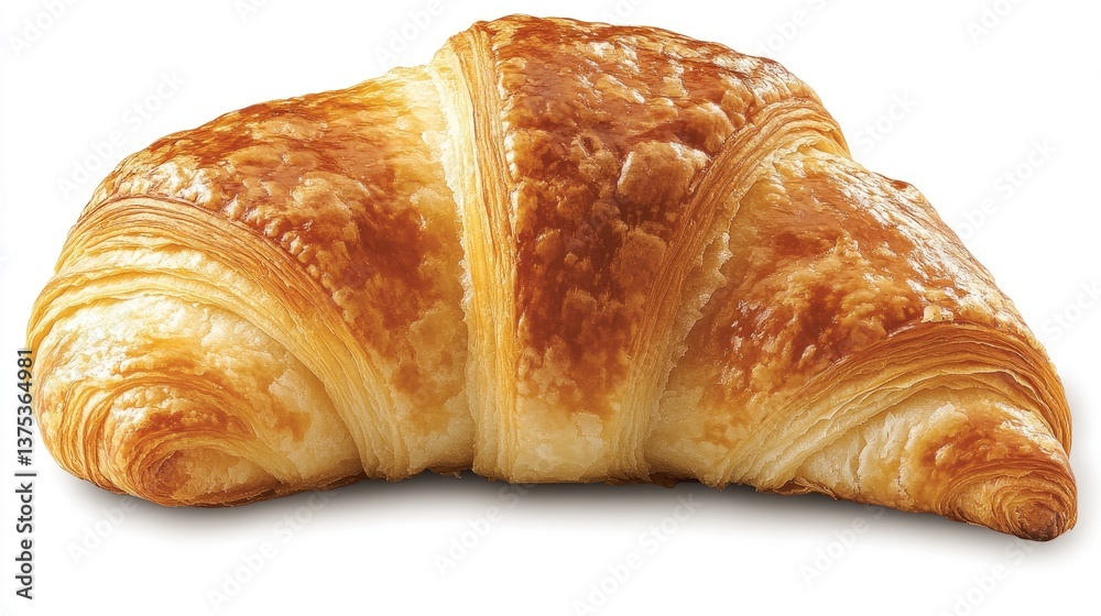 A croissant torn in half, revealing its soft, buttery inside and crispy outer crust A croissant torn in half, revealing its soft, buttery inside and crispy outer crust