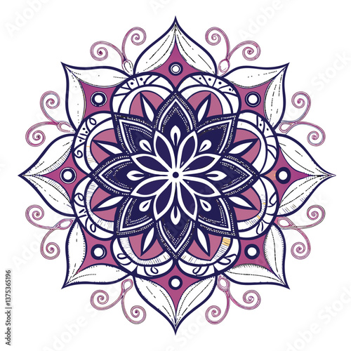 Pattern in the form of a mandala. Henna tattoo mandala. Mehndi style. Decorative pattern in oriental style. Coloring book page.
