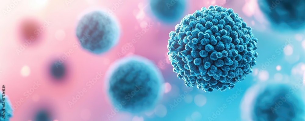 Blue exosome particles with 3D particle visualization concept. Close-up view of vibrant microscopic bacteria under a microscope. Blue exosome particles with 3D particle visualization concept. Close-up view of vibrant microscopic bacteria under a microscope.