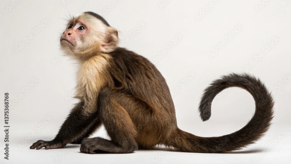 Fototapeta premium Capuchin Monkey on studio background 