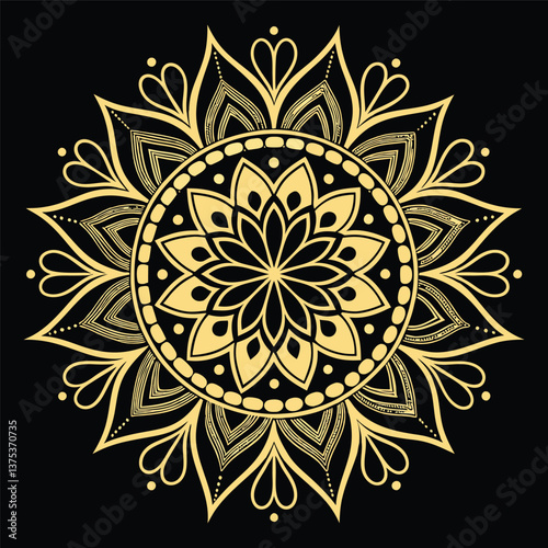 Pattern in the form of a mandala. Henna tattoo mandala. Mehndi style. Decorative pattern in oriental style. Coloring book page.
