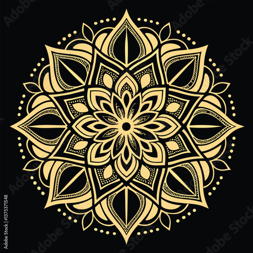Pattern in the form of a mandala. Henna tattoo mandala. Mehndi style. Decorative pattern in oriental style. Coloring book page.