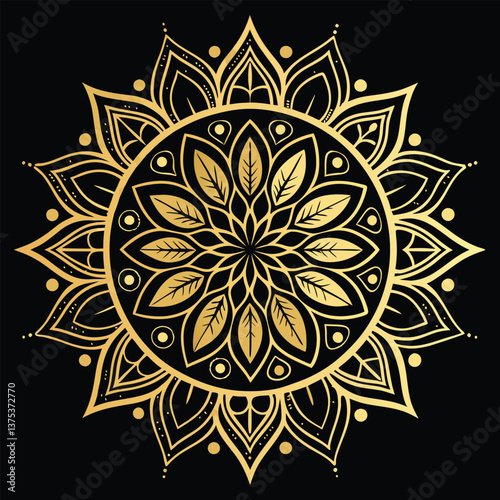Pattern in the form of a mandala. Henna tattoo mandala. Mehndi style. Decorative pattern in oriental style. Coloring book page.