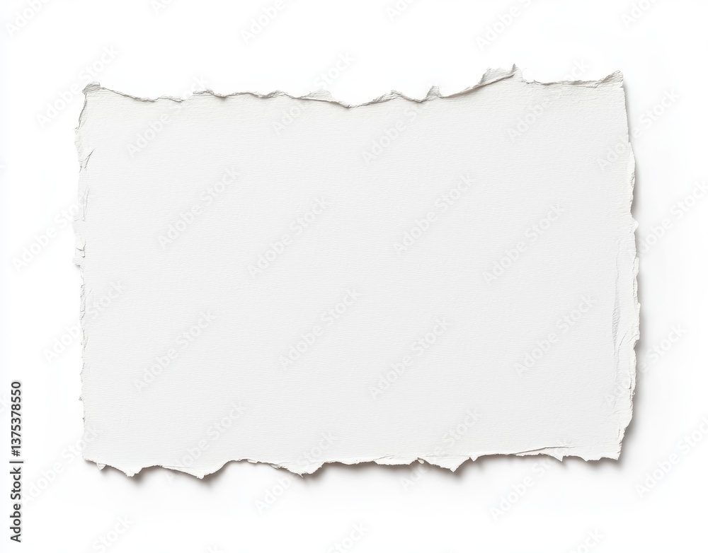 Blank white paper background with torn edges for creative use Blank white paper background with torn edges for creative use