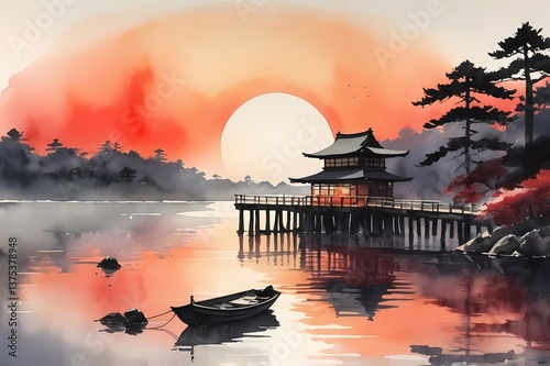 Eastern Harmony – Traditional Japanese Art in Delicate Tones