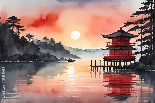 Eastern Harmony – Traditional Japanese Art in Delicate Tones