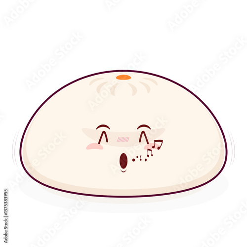 steamed buns whistling face cartoon cute