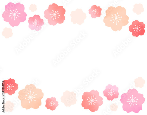 春らしくて可愛い桜のフレーム素材　15